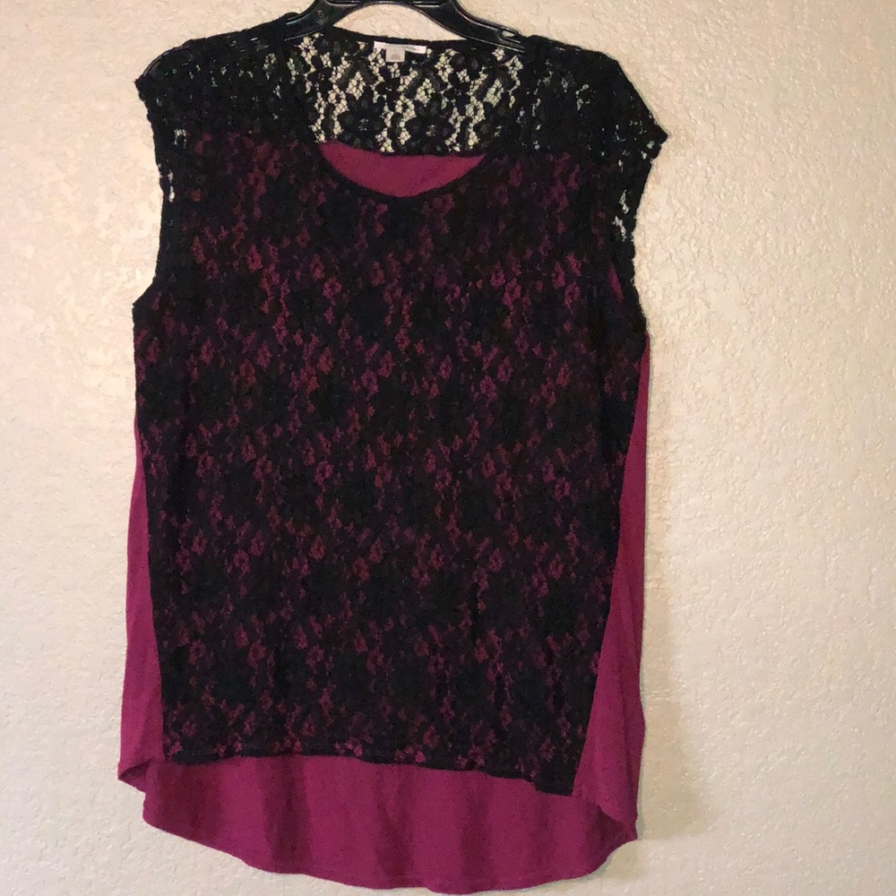 Black Lace & Purple Top